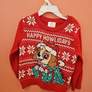 NWT Paw Patrol Skye Toddler Girls 2T "Happy Howlidays" Christmas Sweater